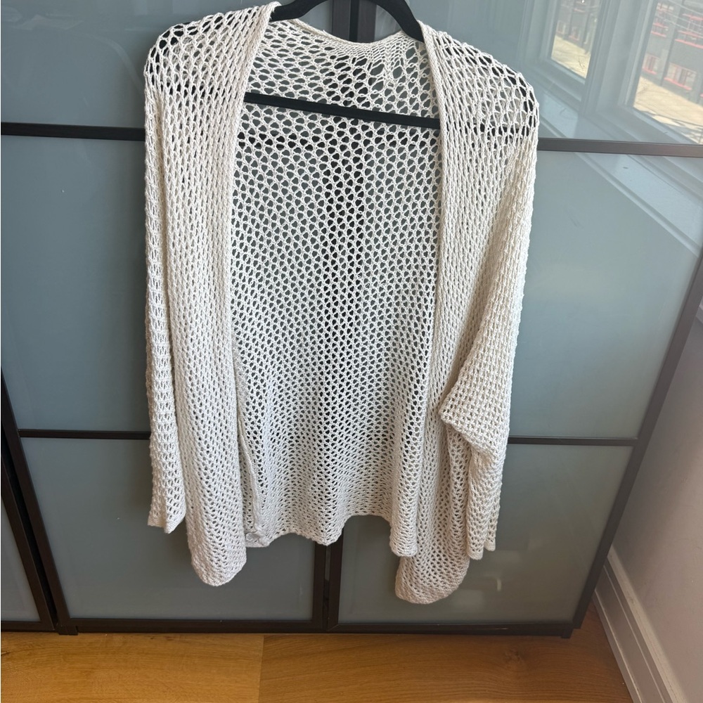 Elegant White Open-Knit Sweater
